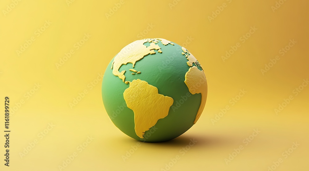 3D cartoon icon of a green Earth, earth day background 3D cartoon icon of a green Earth, earth day background