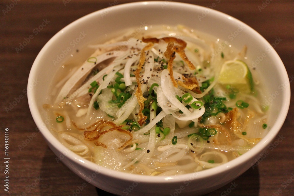 Vietnamese cuisine: pho ga (rice noodles with chicken) Vietnamese cuisine: pho ga (rice noodles with chicken)