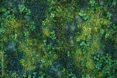 Aerial perspective of lush green forest canopy during summertime