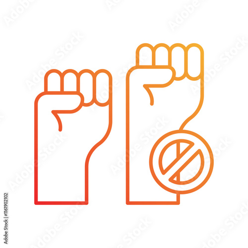 anti terrorism day gradient icon with white background vector stock illustration