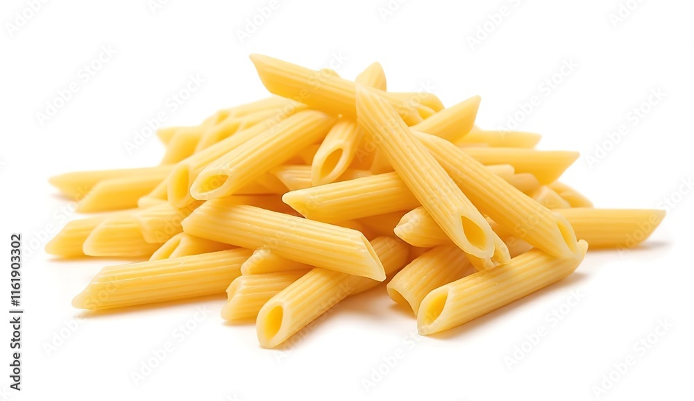 raw Penne Rigate, uncooked Italian Pasta, isolated on transparent background, clipping path, full depth of field raw Penne Rigate, uncooked Italian Pasta, isolated on transparent background, clipping path, full depth of field