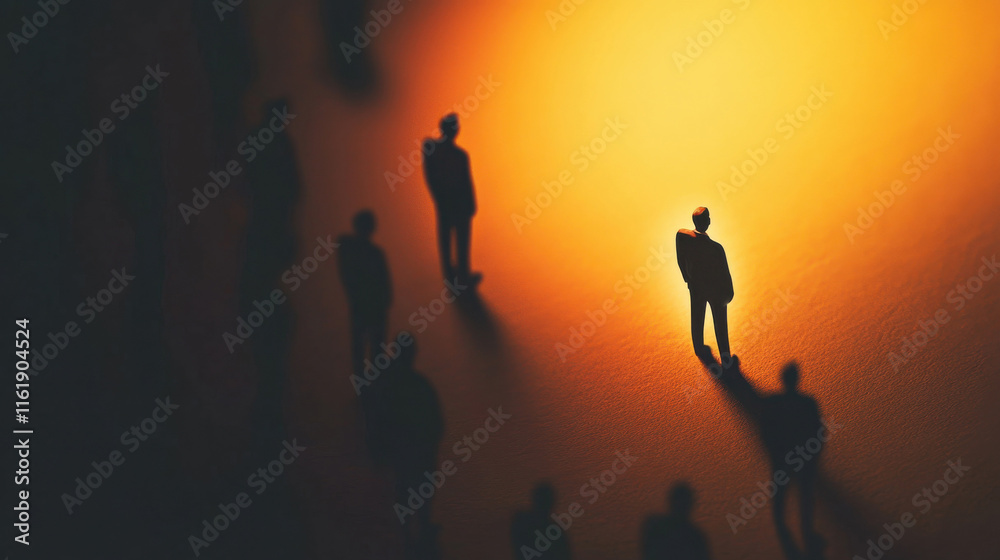 Silhouette of a team walking together representing business success and leadership Silhouette of a team walking together representing business success and leadership