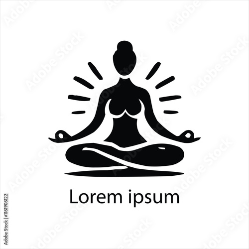 Abstract Yoga Logo template design Human pose icon
