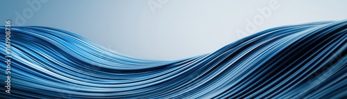 A serene abstract representation of flowing blue waves, conveying a sense of calm and fluidity in a minimalist design.