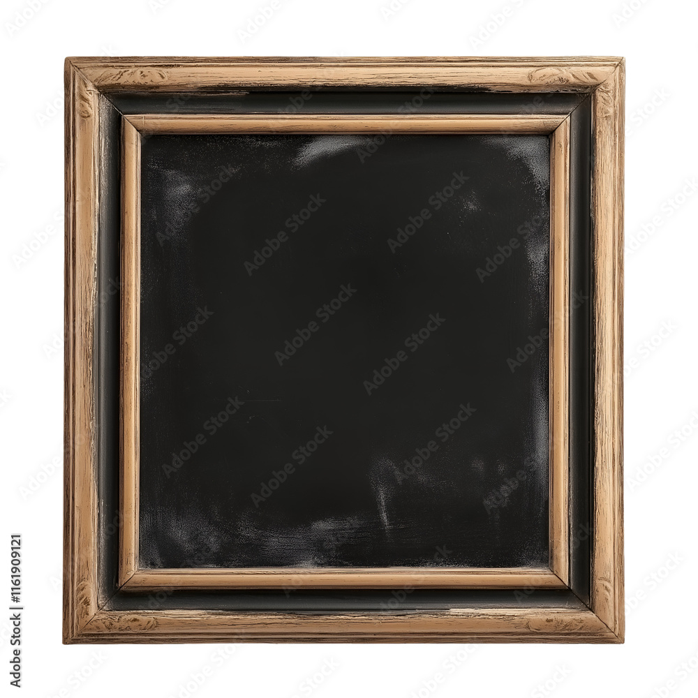 Square photo frame with chalkboard style borders, rustic feel. Isolated on transparent or white background cut out Square photo frame with chalkboard style borders, rustic feel. Isolated on transparent or white background cut out