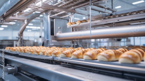 Automated facility efficiently manufacturing and packaging frozen croissants pies and other baked goods for large scale commercial distribution and supply