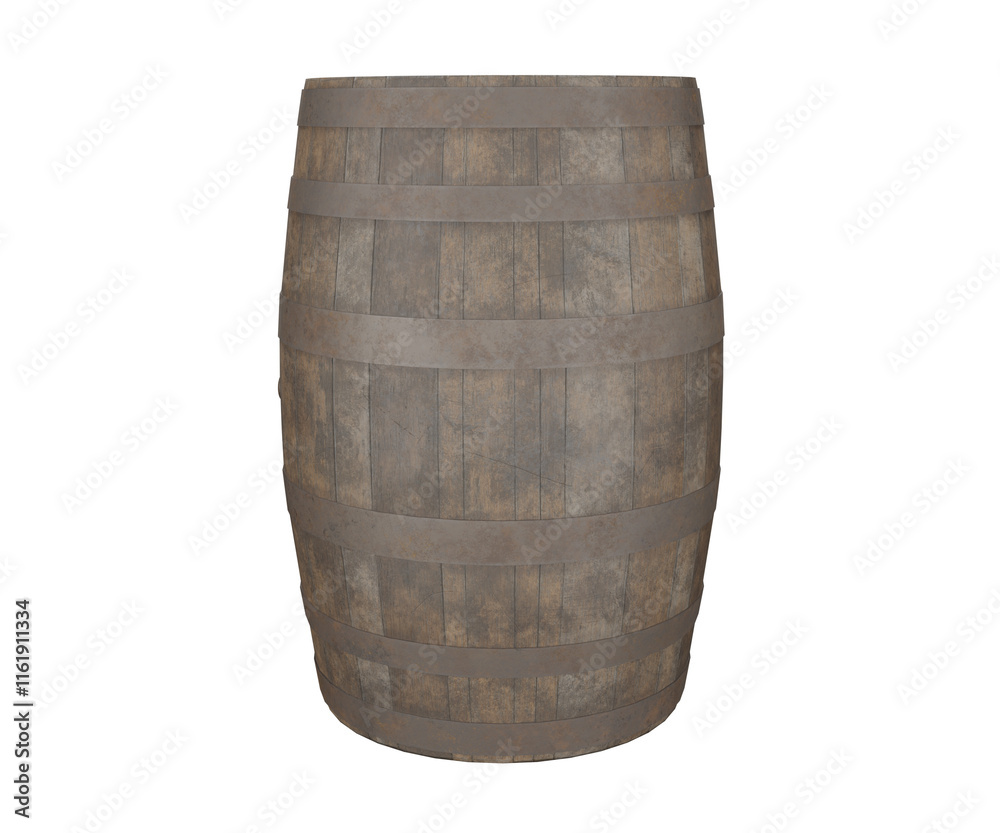 Fototapeta premium 3d rendering wooden whiskey barrel
