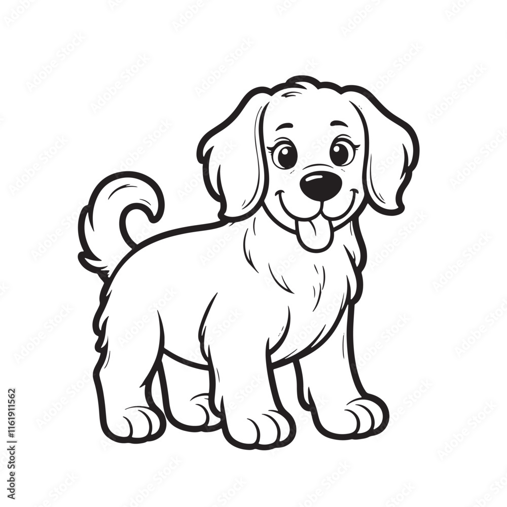 Dog line art vector on white background Dog line art vector on white background