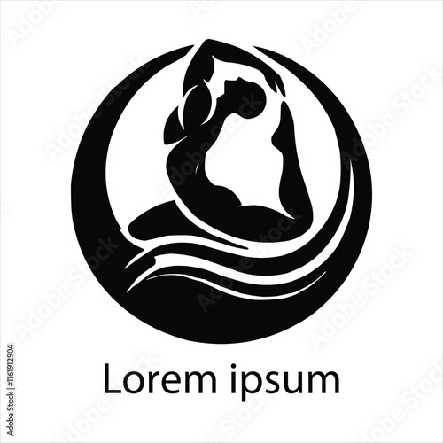 Abstract  Yoga Logo template design Human pose icon