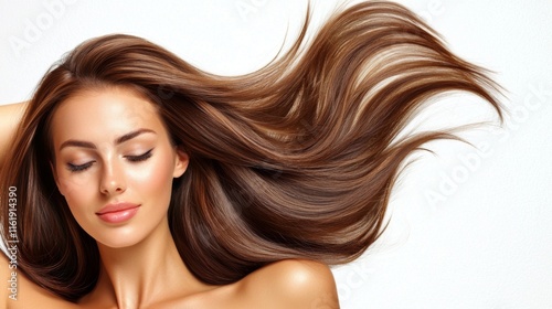Elegant hair styling demonstration studio hair care professional environment close-up view beauty concept
