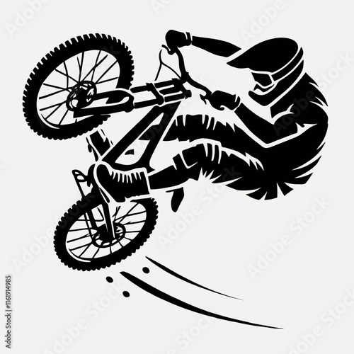 very simple extreme sports silhouette in black color on a white background