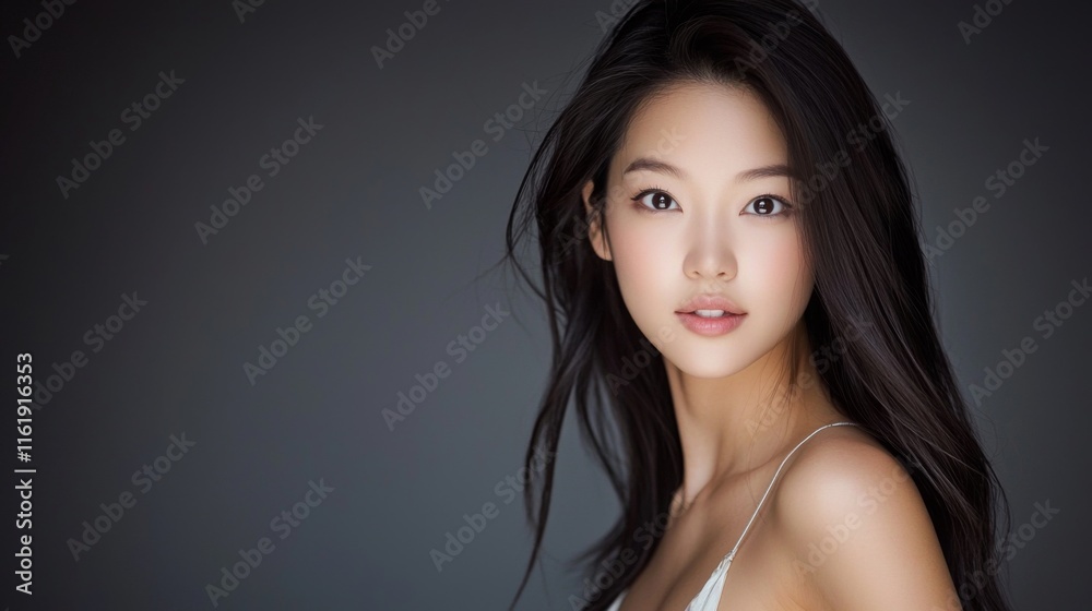 Captivating portrait of a young woman studio setting photography warm lighting close-up beauty concept Captivating portrait of a young woman studio setting photography warm lighting close-up beauty concept