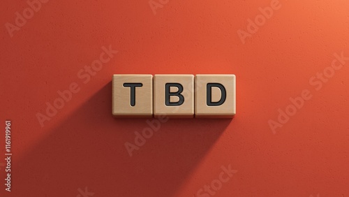Quadro em tela Businesswoman made word tbd with wood building blocks