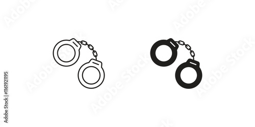 handcuffs set icon with white background vector stock illustration