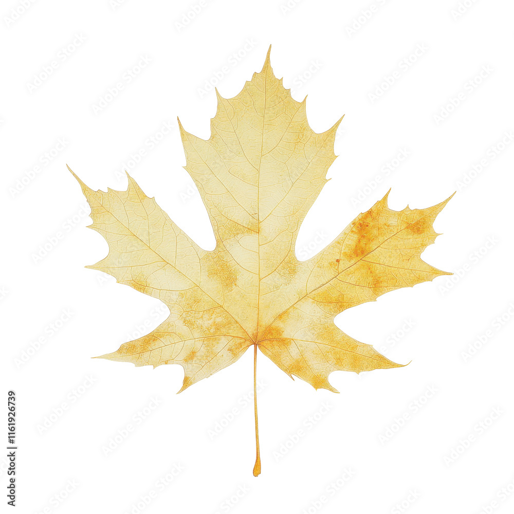 Single Fall Maple Leaf Isolated on White Background Single Fall Maple Leaf Isolated on White Background
