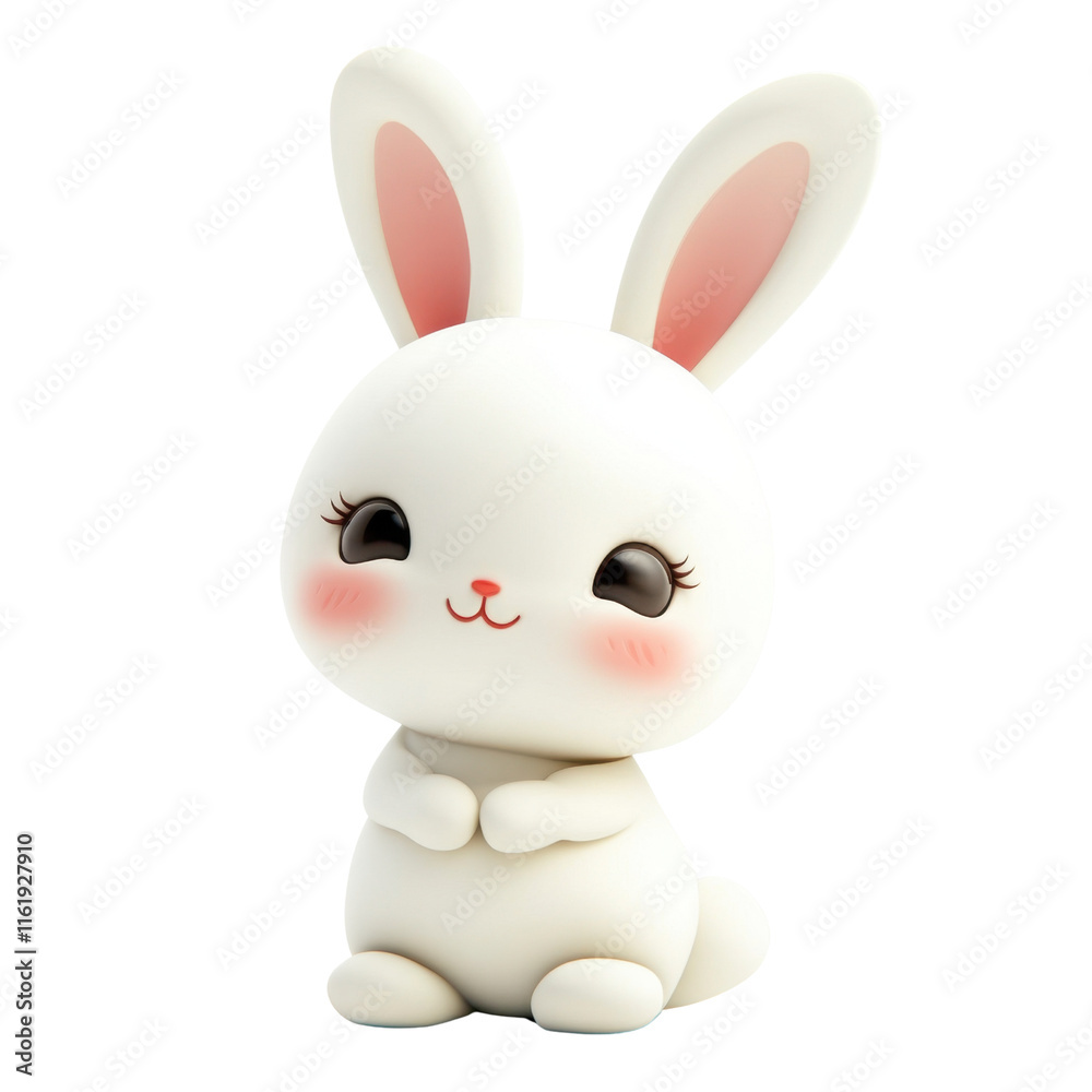 Cute Cartoon Rabbit with Big Ears and Adorable Expression Cute Cartoon Rabbit with Big Ears and Adorable Expression