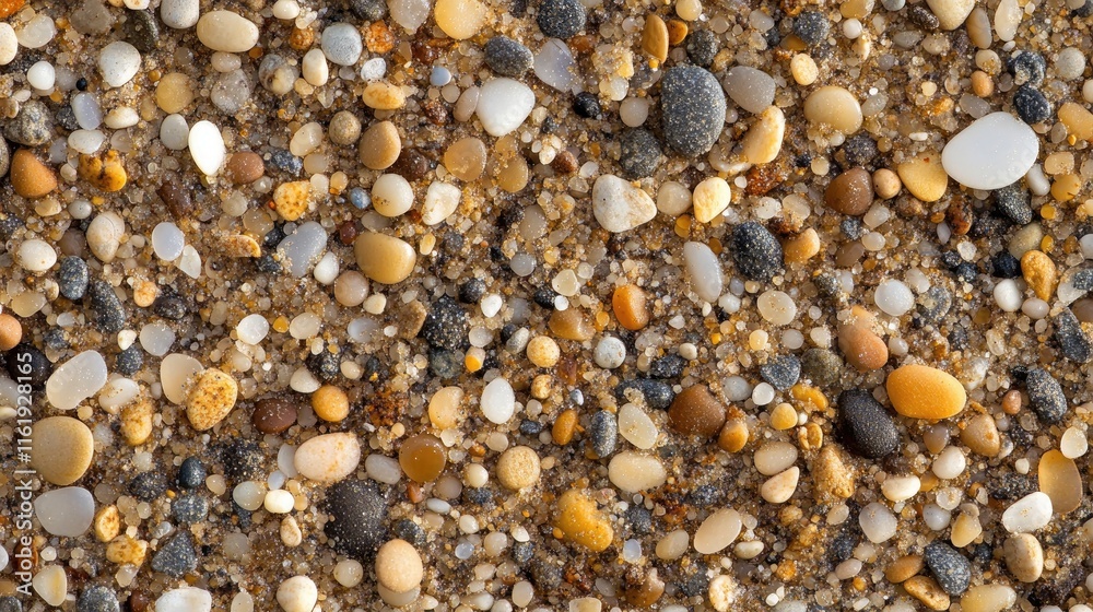 Wet Beach Pebbles Sand Texture Closeup