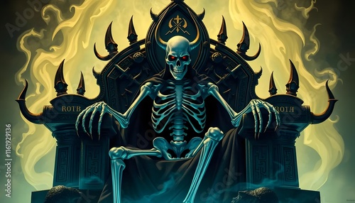 Reign of the Bone King: A Dark Fantasy Illustration