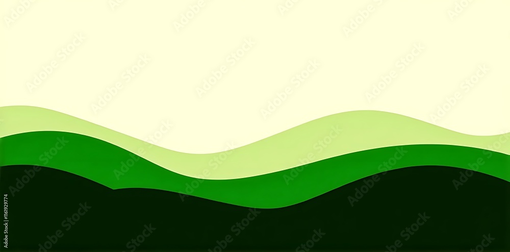 Obraz premium Abstract Green Hills Background: Nature, Landscape, Waves, Eco