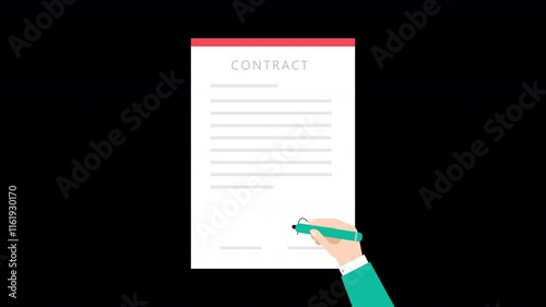 Contract Signing Animation HD On Alpha