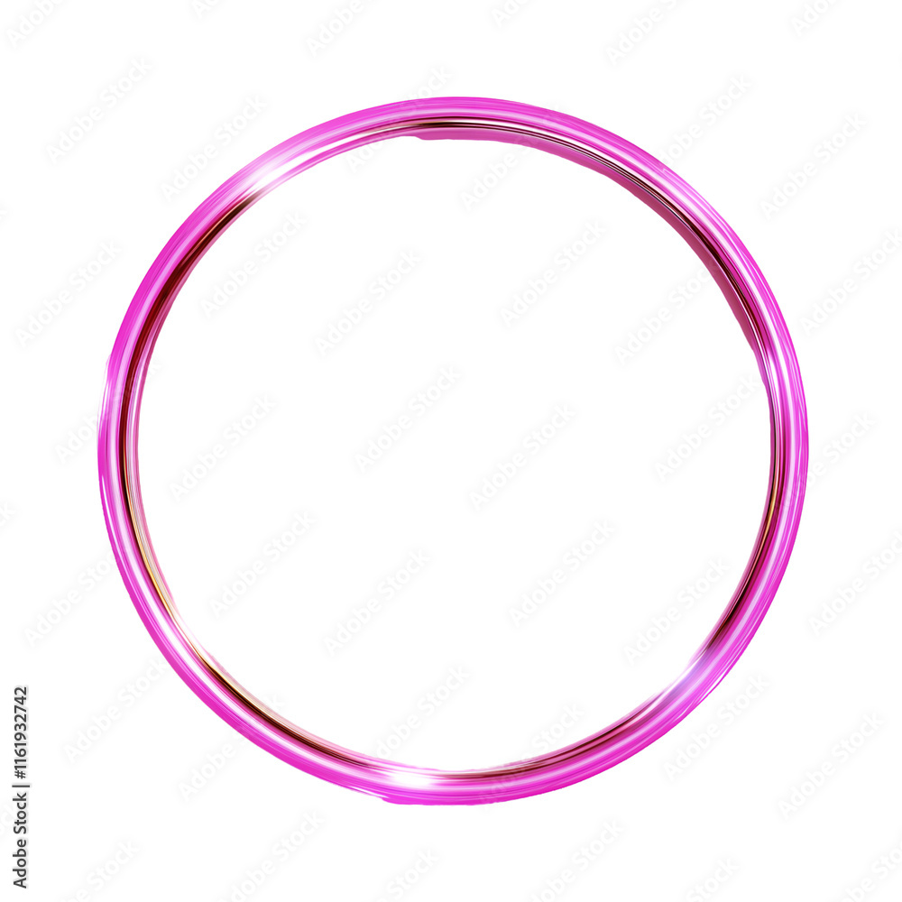 Circular neon frame in bright pink, glowing effect, Isolated on transparent or white background cut out Circular neon frame in bright pink, glowing effect, Isolated on transparent or white background cut out
