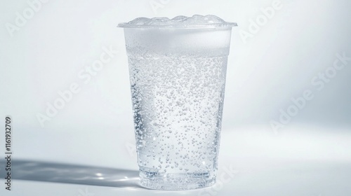 A clear plastic cup with a straw in it