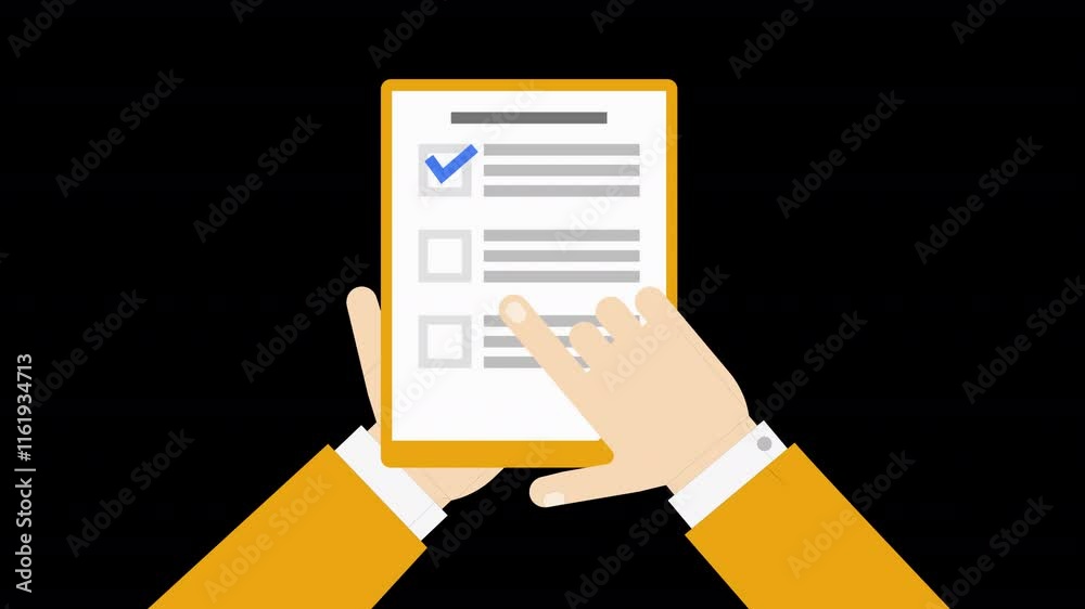 Hand Ticking Checklist Animation HD On Alpha