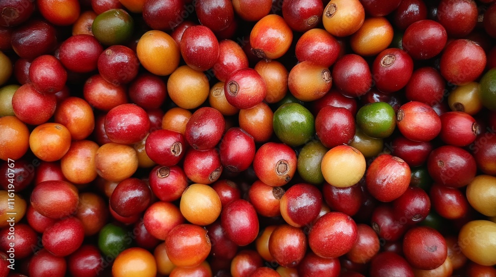 A bunch of red and green fruit A bunch of red and green fruit