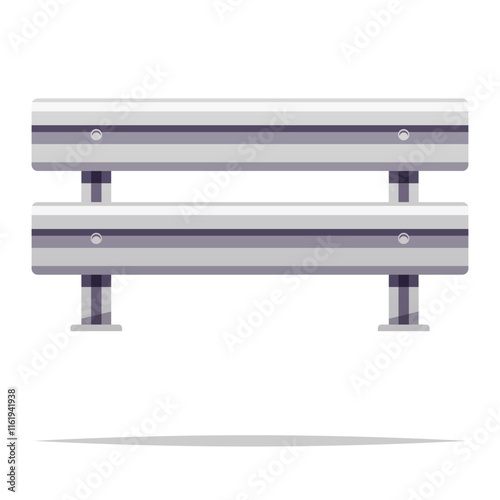 Guard rail barrier vector isolated illustration