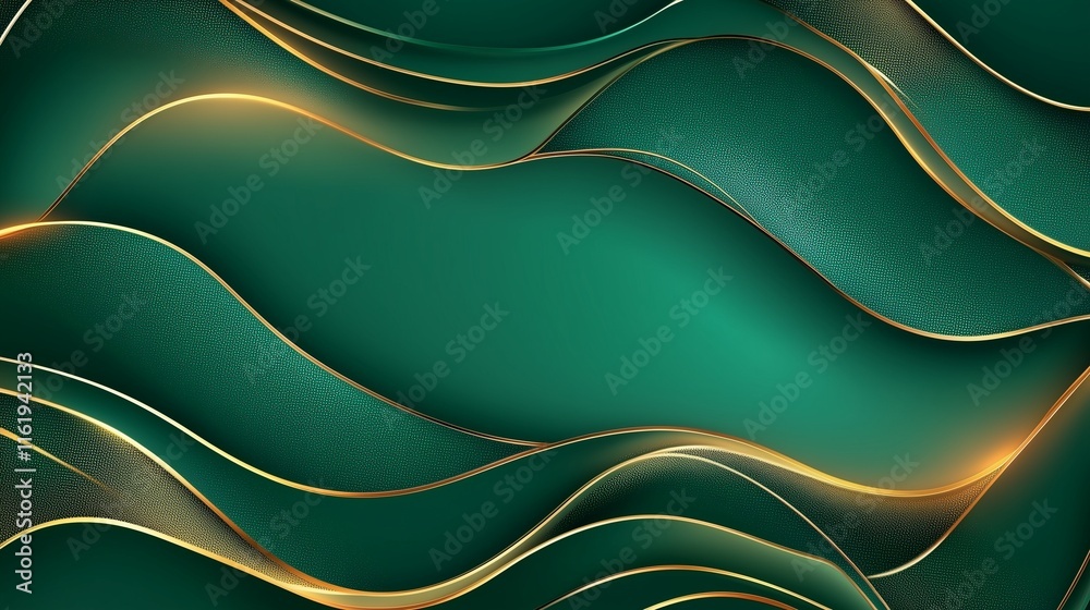 An abstract background featuring soft green hues blended seamlessly with luxurious golden elements. An abstract background featuring soft green hues blended seamlessly with luxurious golden elements.