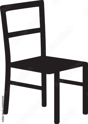 chair icon silhouette style vector minimal art illustration on a white background.
