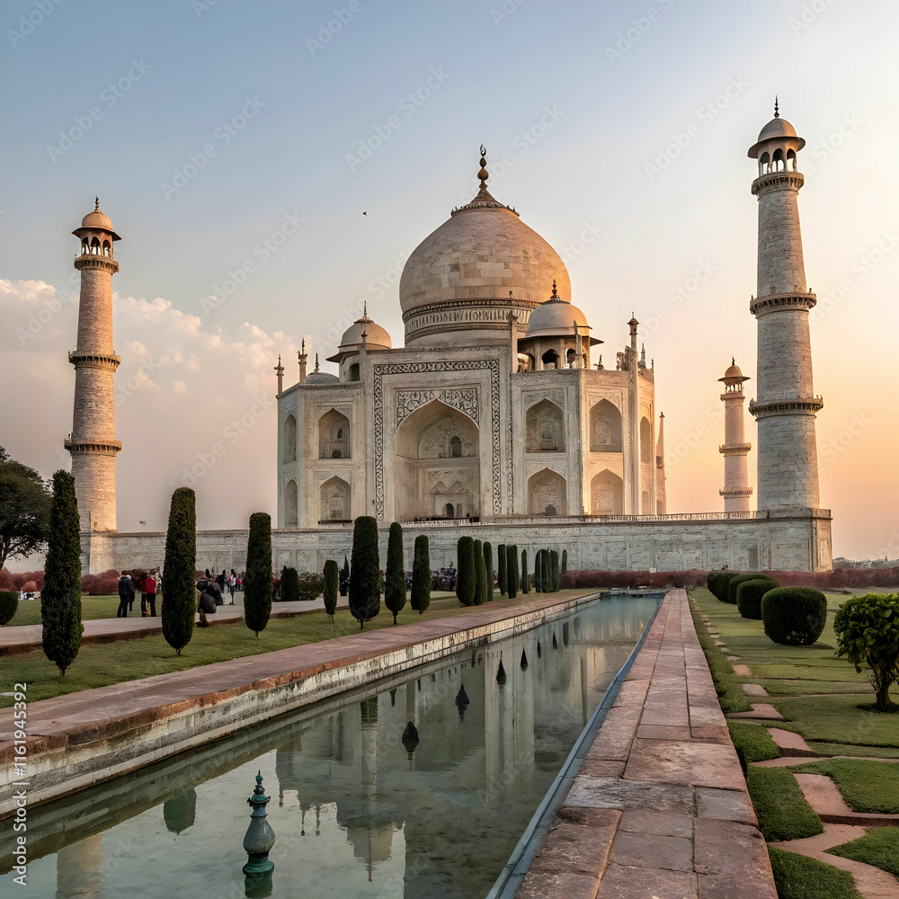 Fototapeta premium mesmerizing shot of the famous historic Taj mahal