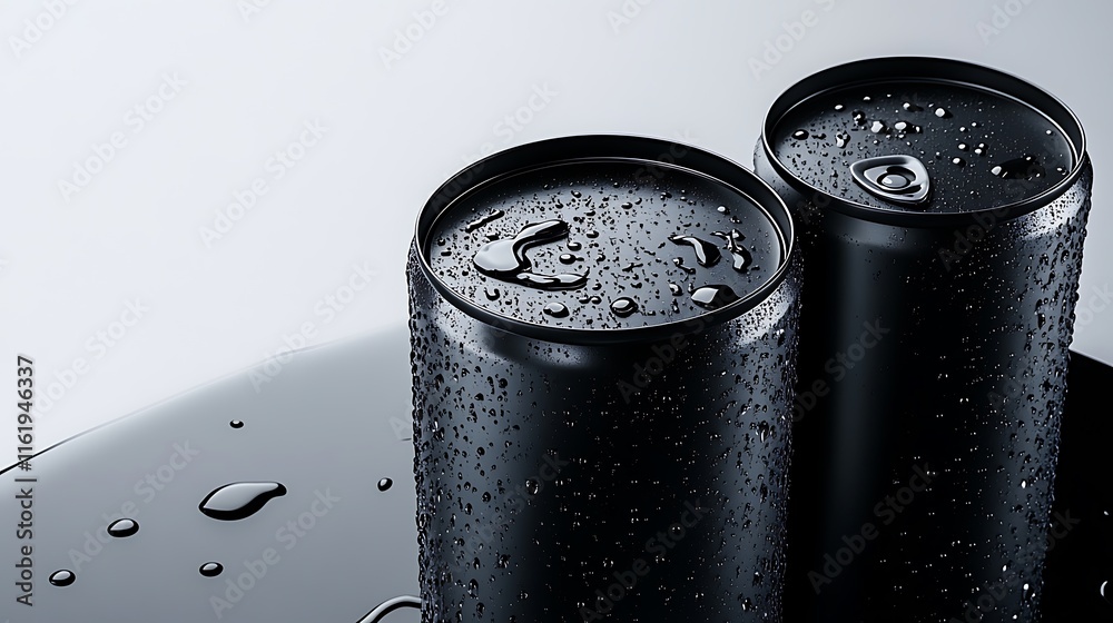 Beverage Can Mockup with Water Drops on White Background Beverage Can Mockup with Water Drops on White Background
