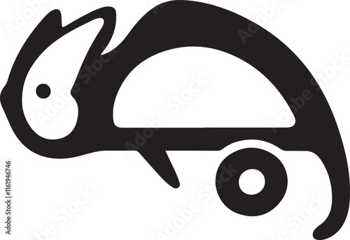 chameleon icon silhouette style vector minimal art illustration on a white background.
