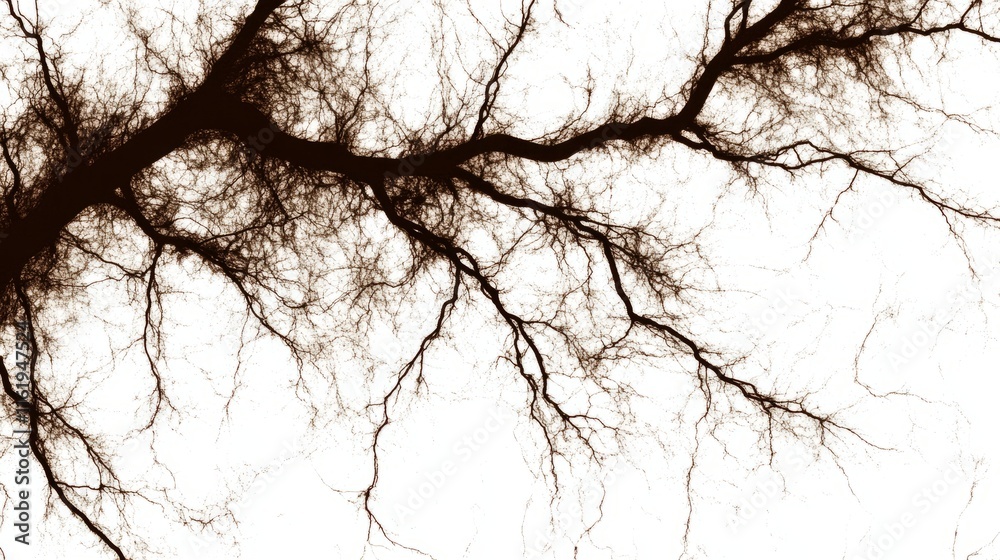 Fototapeta premium Abstract Bare Branches Winter Tree Silhouette