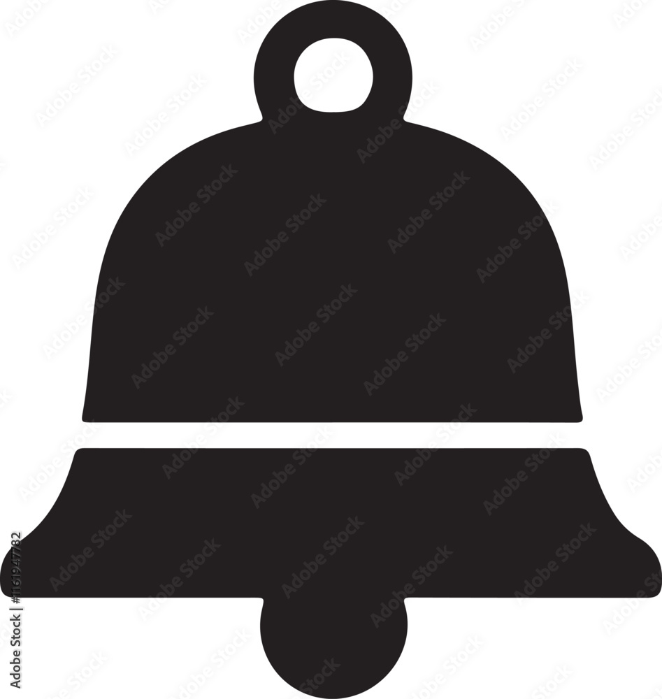 Naklejka premium bell icon silhouette style vector minimal art illustration on a white background. 