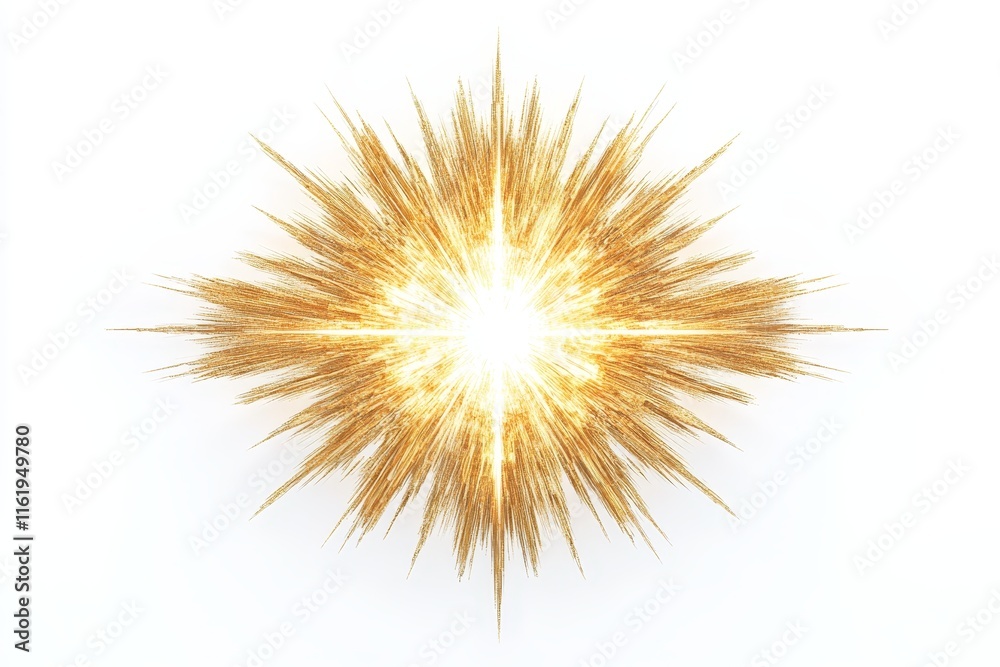 Golden light explosion burst isolated on white background. Golden light explosion burst isolated on white background.