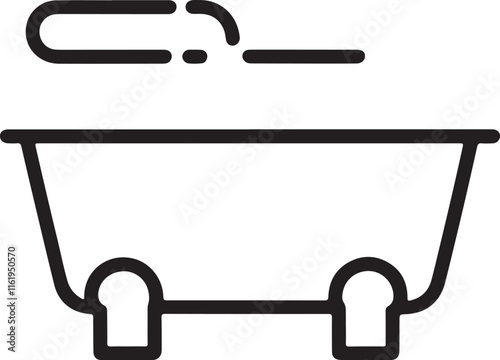 bathtub icon silhouette style vector minimal art illustration on a white background.
