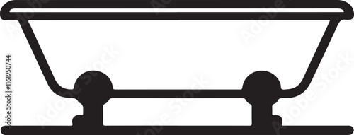 bathtub icon silhouette style vector minimal art illustration on a white background.
