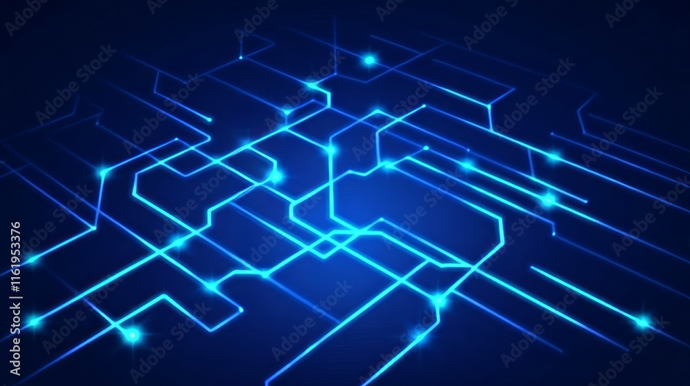 Obraz premium Abstract Blue Circuit Board Technology Design