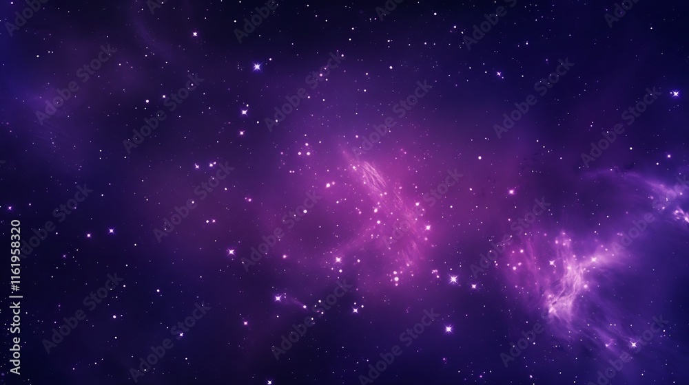 Naklejka premium Mesmerizing Purple Galaxy Starscape with Glowing Celestial Constellations Stunning Cosmic Artwork Showcasing the Mysteries of the Universe