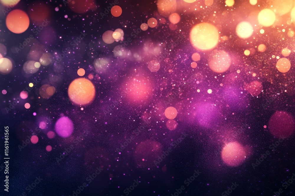 Obraz premium Abstract background with colorful bokeh lights and glitter.