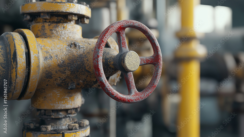 Gas pipe with valve controlling gas supply Gas pipe with valve controlling gas supply