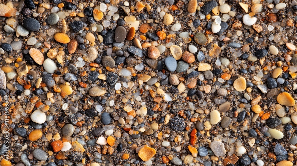 Colorful Pebbles and Sand Beach Texture Colorful Pebbles and Sand Beach Texture