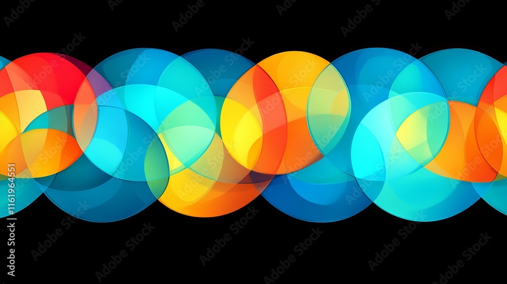 Fototapeta premium Abstract Colorful Overlapping Circles Design (3)