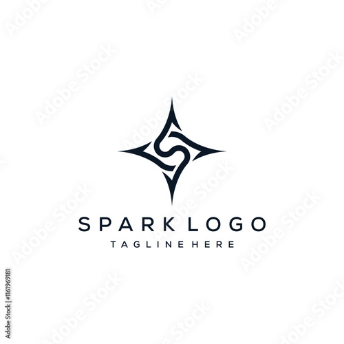 Initial letter S spark logo design graphic vector
