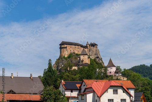 Oravský Podzámok,Slovakia- 07 21 2024: Orava Castle, built on a rock above the river Orava in Oravský Podzámok like an “eagle nest”, is one of the greatest tourist attractions of northern Slovakia