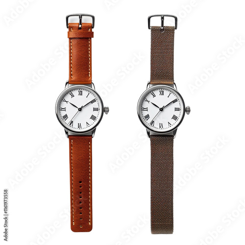 Classic Analog Wristwatches with Metallic Cases