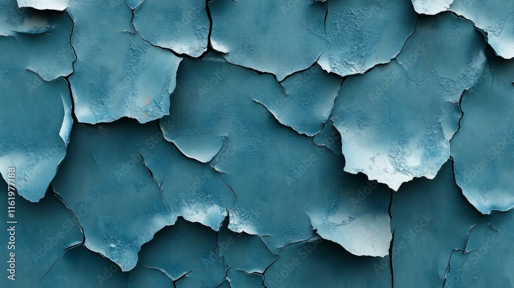 Teal Paint Peeling Reveals Underlying Surface Texture Teal Paint Peeling Reveals Underlying Surface Texture