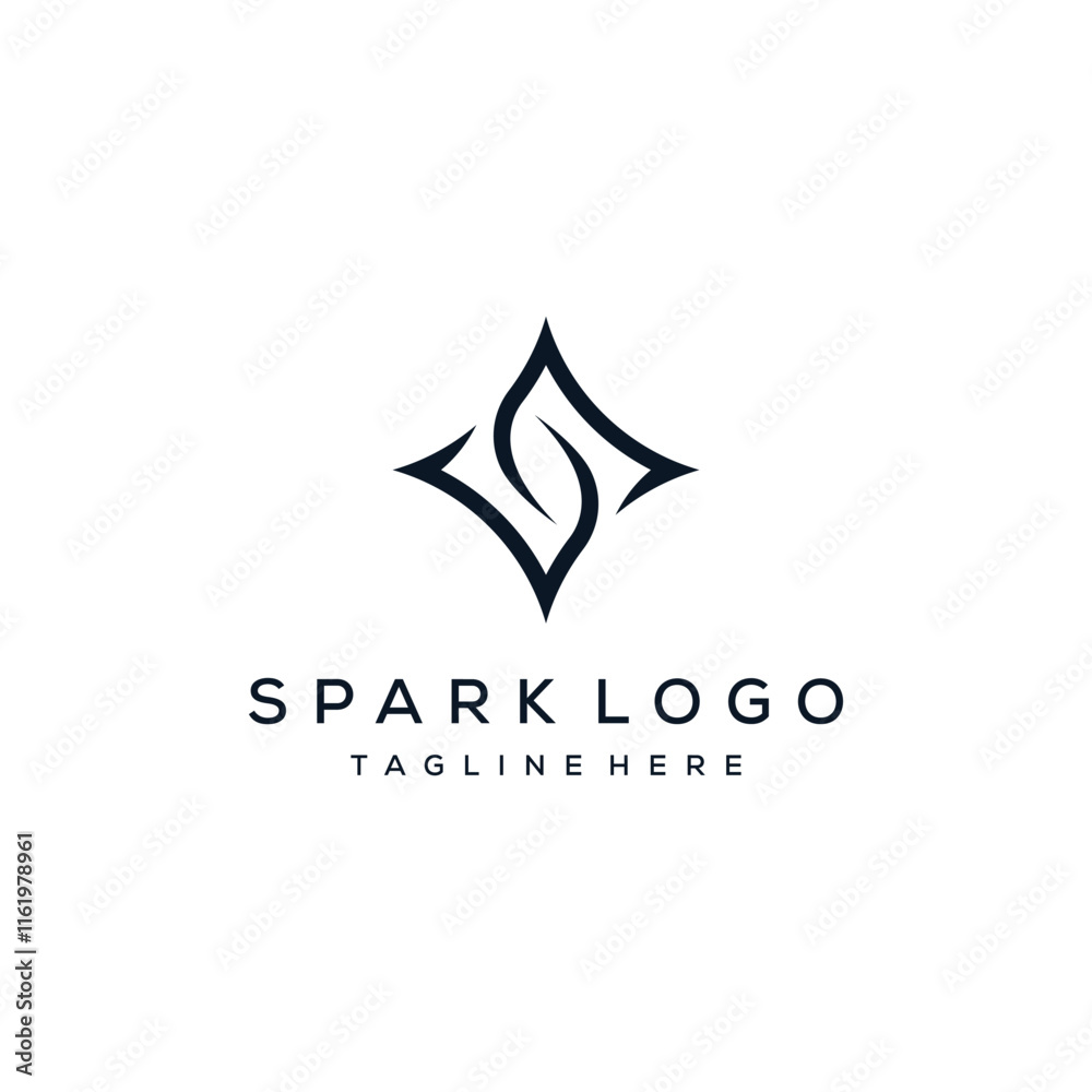 Fototapeta premium simple letter S spark logo design graphic vector